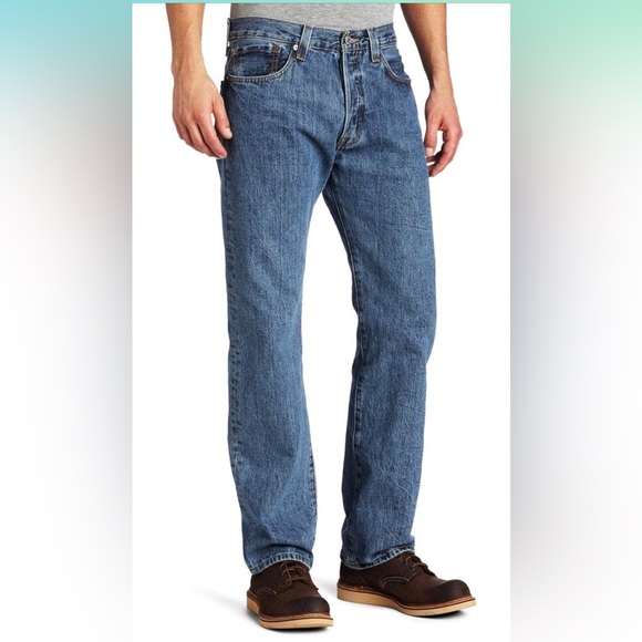 Levi's Other - Levi's 501 Blue Denim Jeans with Leather Patch and Durable Stitching